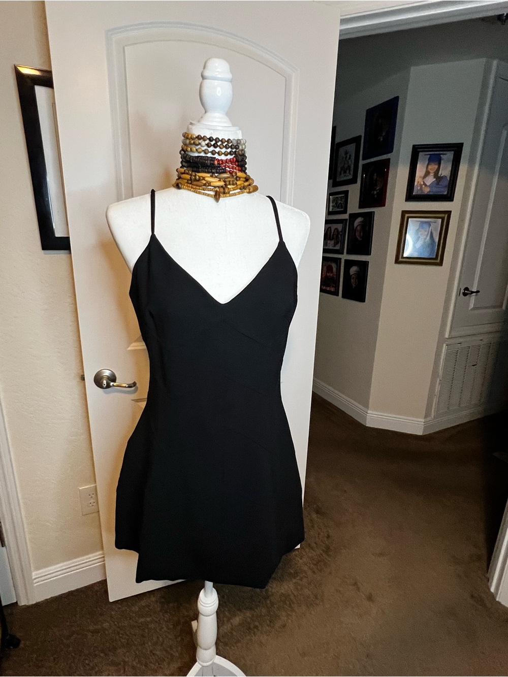 Gianni Bini Black V-Neck Spaghetti Strap Camisole Dress
